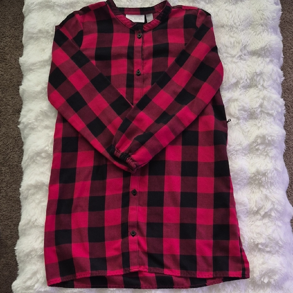 Place Red and Black Buffalo Plaid Girls Dress